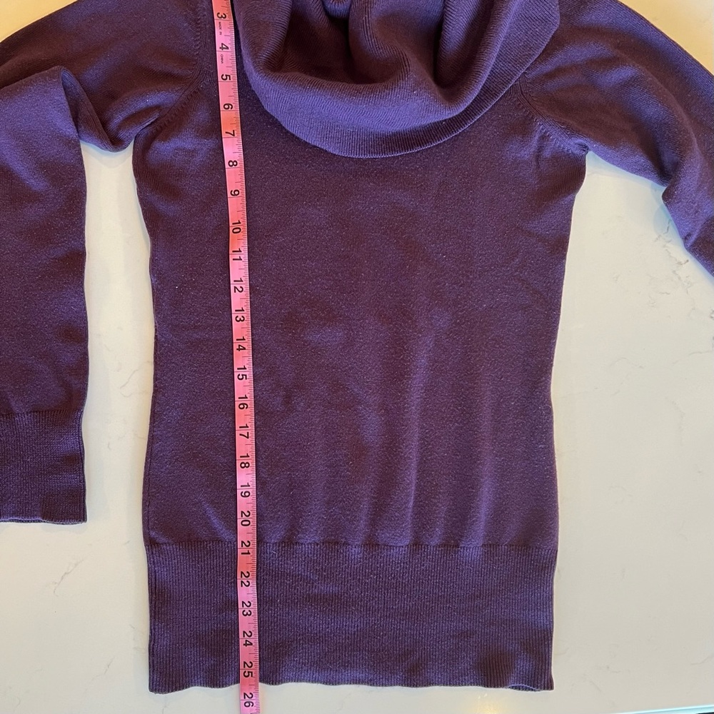 French Connection Cowl Neck Sweater, purple, size XS - Picture 6 of 10